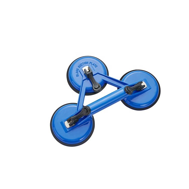 customized color strong loading aluminum three plates tile marble vacuum suction cup remover for glass lifting