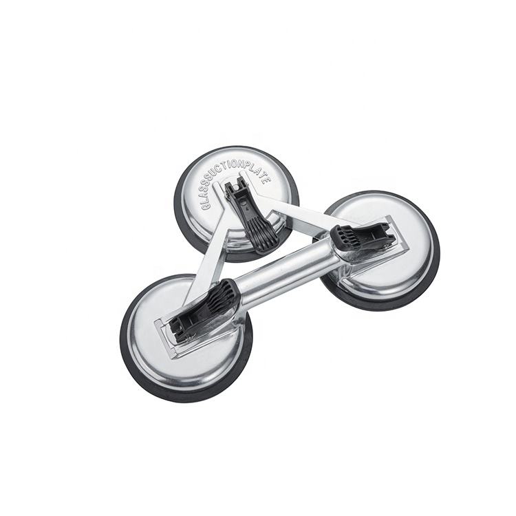 customized color strong loading aluminum three plates tile marble vacuum suction cup remover for glass lifting